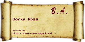 Borka Absa névjegykártya